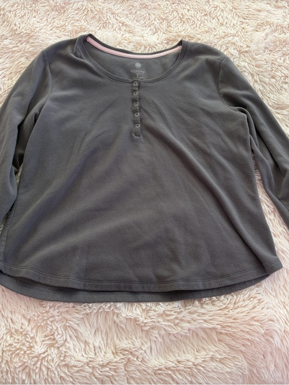 Sonoma Gray and Pink Fleece Pajama Set - Picture 2 of 4